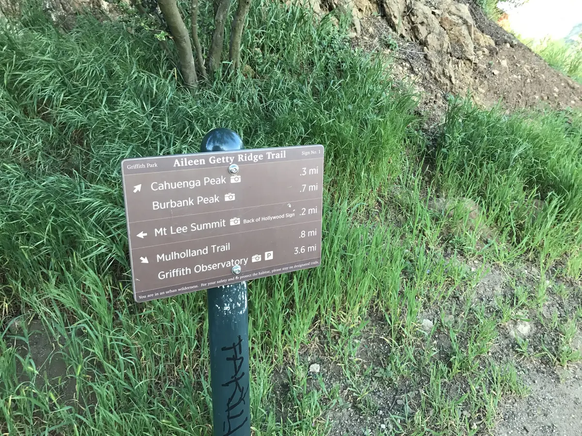 Trail sign for the Aileen Getty Ridge Trail