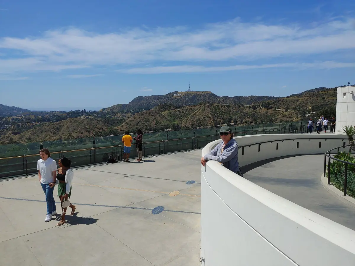 View from the observatory balcony to the sign