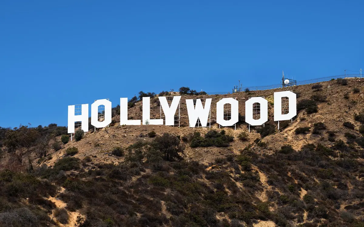 The nine white letters of the Hollywood Sign