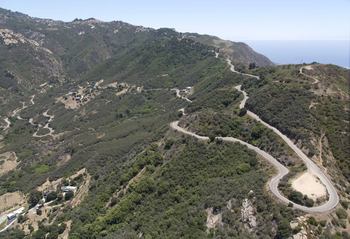 Mulholland Drive winding through the hills