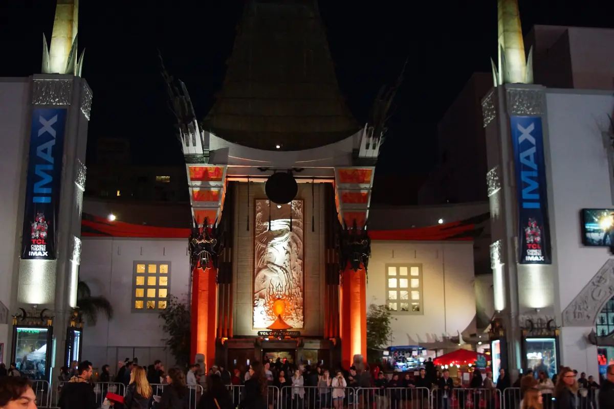 The Chinese Theatre forecourt in the evening