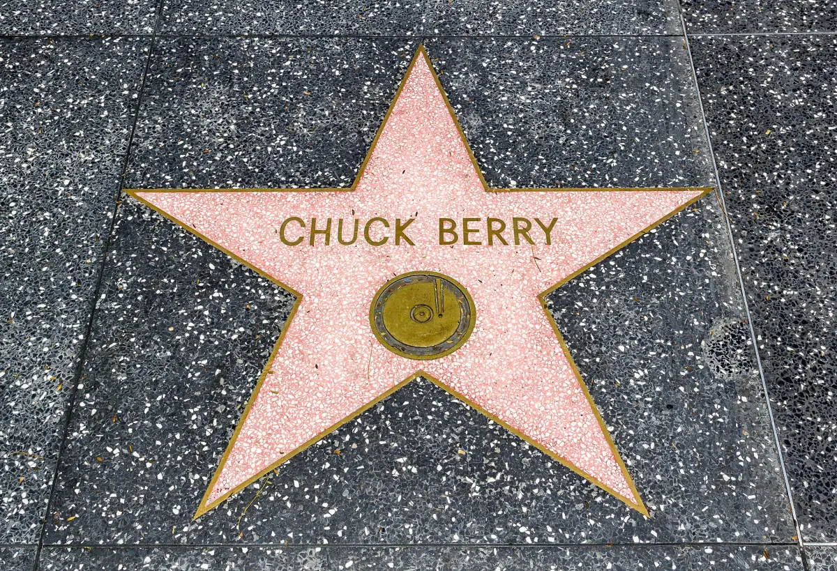A recording star on the Walk of Fame
